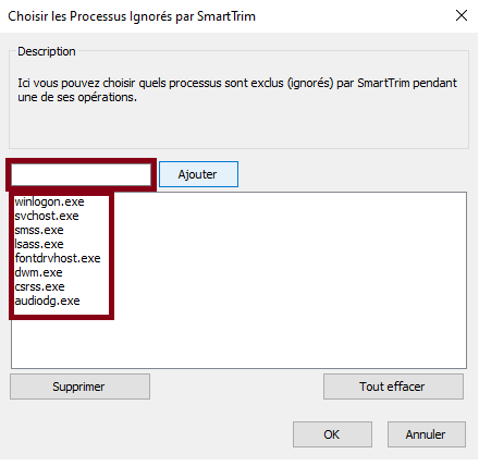 Exclusions SmartTrim