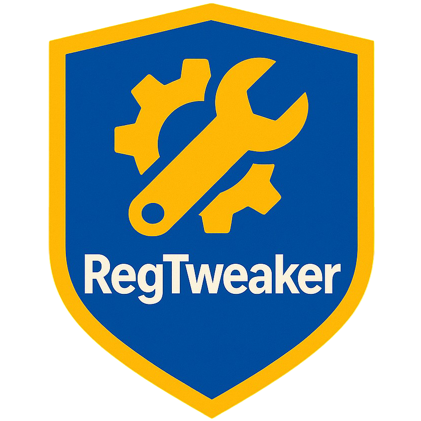 Interface du logiciel RegTweaker